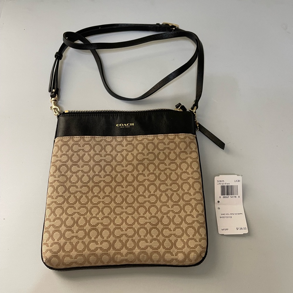 Coach Madison Needlepoint OP Art North/South Swingpack - Picture 5 of 6